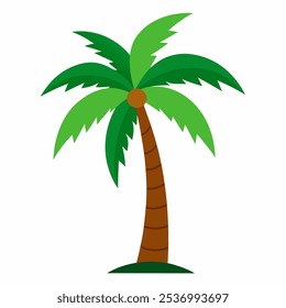 Ilustração do vetor da palmeira e trabalho de arte no fundo branco