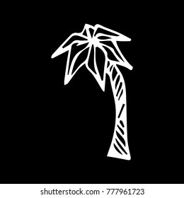Palm tree vector illustration. Doodle style. Design, print, decor, textile, paper