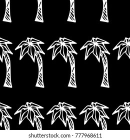Palm tree vector illustration. Doodle style. Design, print, decor, textile, paper