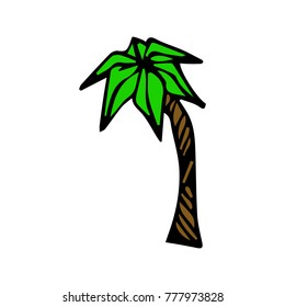 Palm tree vector illustration. Doodle style. Design, print, decor, textile, paper