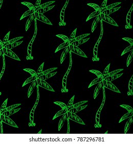 Palm tree vector illustration. Doodle style. Design, print, decor, textile, paper
