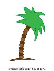 Palm tree vector illustration drawing. 