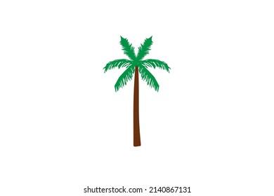 Palm, tree. Vector illustration. Flat design.