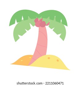 Ilustración vectorial de árbol de palma aislada en fondo blanco