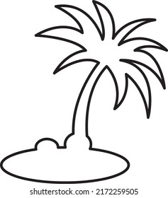 Palm Tree Vector Illustration Line Art Stock Vector (Royalty Free ...