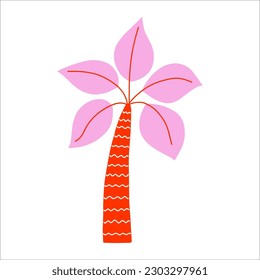 Palm tree vector illustration in scandinavian style.
