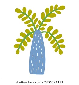 Palm tree vector illustration in scandinavian style.