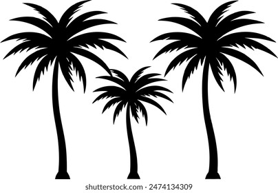 Palm tree vector- Palm tree illustration- Tree vector and silhouette- Tree