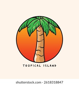 Palm tree vector illustration tropics coconut plant.palm logo vector