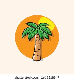 Palm tree vector illustration tropics coconut plant.palm logo vector