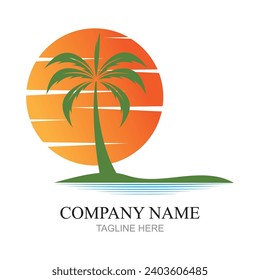 palm tree vector image illustration is good for shop or company logos, business, economy, food products, etc