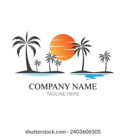 palm tree vector image illustration is good for shop or company logos, business, economy, food products, etc