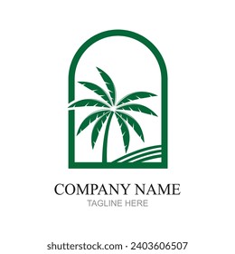 palm tree vector image illustration is good for shop or company logos, business, economy, food products, etc