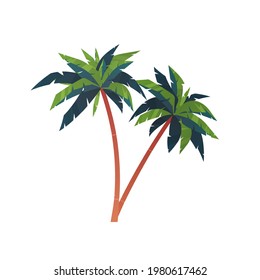 Palm tree vector island coconut cartoon icon. Palmtree island desert isolated tropical icon