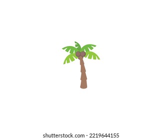 Palm tree vector isolated icon. Palm tree emoji illustration. Palm tree vector isolated emoticon