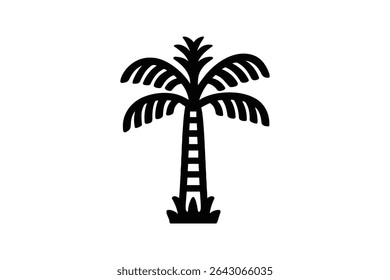 Palm Tree Vector Line Art Icon Design Illustration for Microstock Graphic Projects
