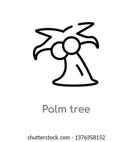 palm tree vector line icon. Simple element illustration. palm tree outline icon from brazilia concept. Can be used for web and mobile