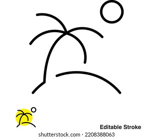 Icono de línea del vector de árbol de palma