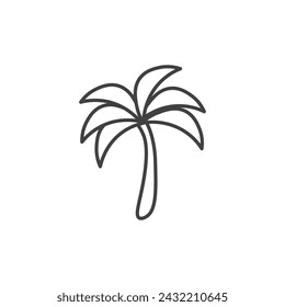 Palm Tree Vector Line Icon illustration.