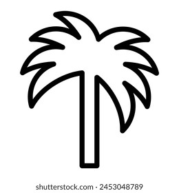 Palm Tree Vector Line Icon Design