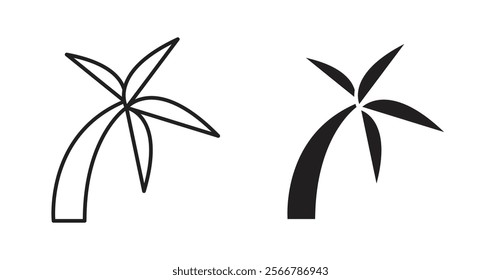 Palm tree vector line icon illustration