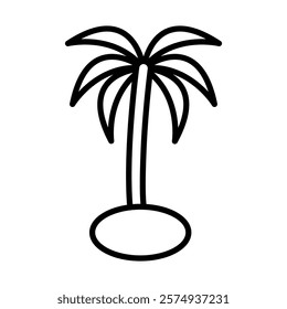 Palm tree Vector Line Icon Design