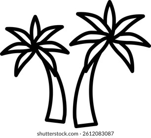 Palm tree Vector Line Icon Design