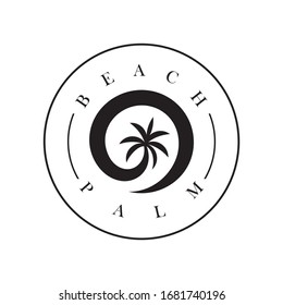 Palm tree vector logo design.