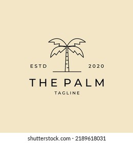 Palm tree vector logo icon flat design illustration