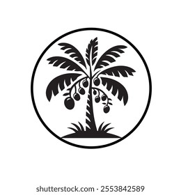 Palm tree vector logo icon illustration silhouette
