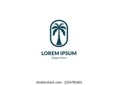 Palm tree vector logo in simple design