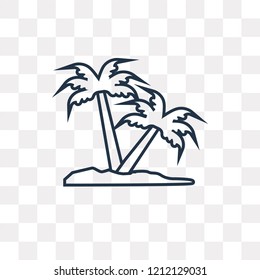 Palm tree vector outline icon isolated on transparent background, high quality linear Palm tree transparency concept can be used web and mobile