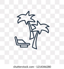 Palm tree vector outline icon isolated on transparent background, high quality linear Palm tree transparency concept can be used web and mobile