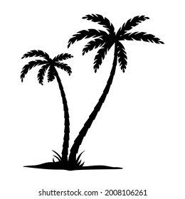 Palm tree vector png isolated on white background. palm tree editable eps 10.