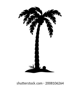 Vector de árbol de palma aislado en fondo blanco. cepa editable de palmera 10.