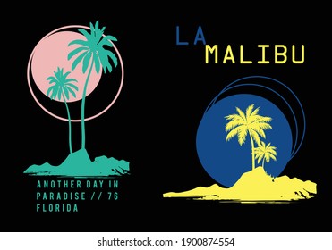 Palm tree vector print for tee and poster