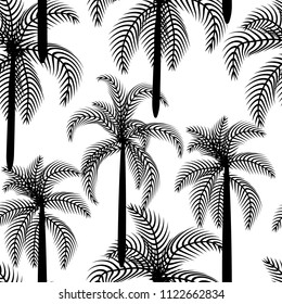 Palm tree vector seamless pattern.