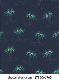 palm tree vector seamless tropical print pattern