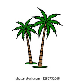 A palm tree vector set.