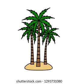 A palm tree vector set.