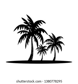 palm tree vector silhouette with black and white