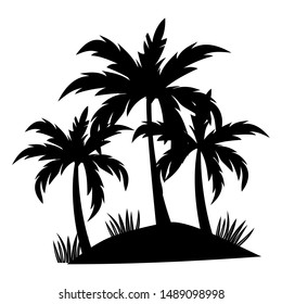 palm tree vector silhouette with black and white