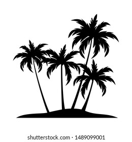 palm tree vector silhouette with black and white