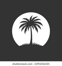 Palm tree vector silhouette black and white. Captivate your audience with the timeless symbol of relaxation and sophistication.