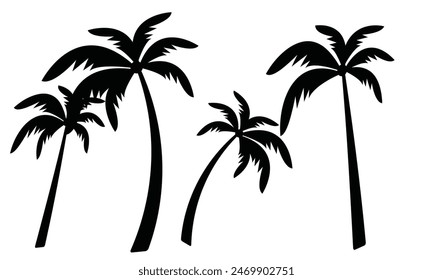 Palm Tree Vector And Silhouette Collection. 
