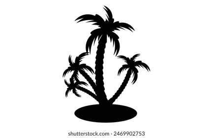 Palmen-Vektorgrafik und Silhouetten-Kollektion. 
