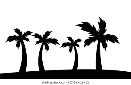 Palm Tree Vector And Silhouette Collection. 
