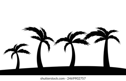 Vector De Palmera Y Colección De Silueta. 
