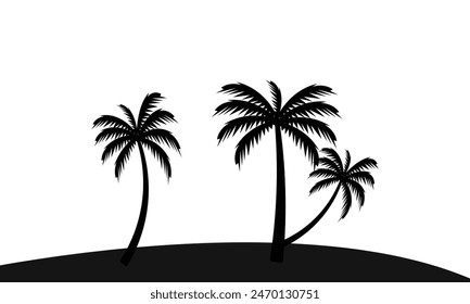 Palm Tree Vector And Silhouette Collection. 