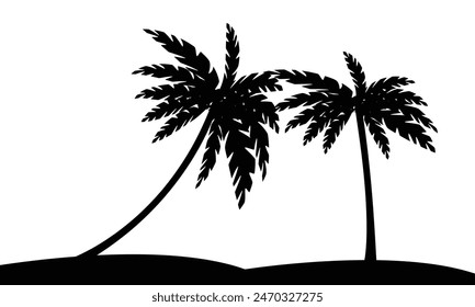 Palm Tree Vector And Silhouette Collection. 